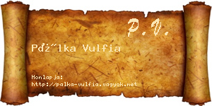Pálka Vulfia névjegykártya